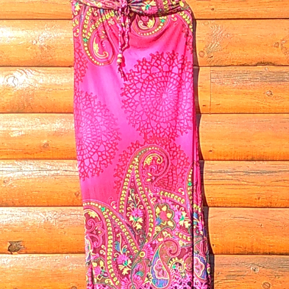 BOHEMIAN MAXI DRESS PINK  SZ M